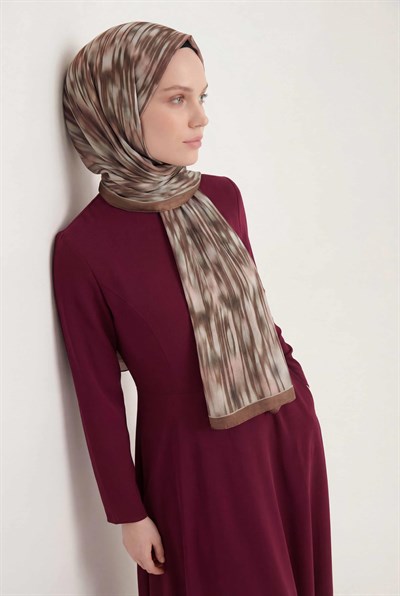 Su Yolu Desen Sütlü Kahve 75X195 Soft Şal