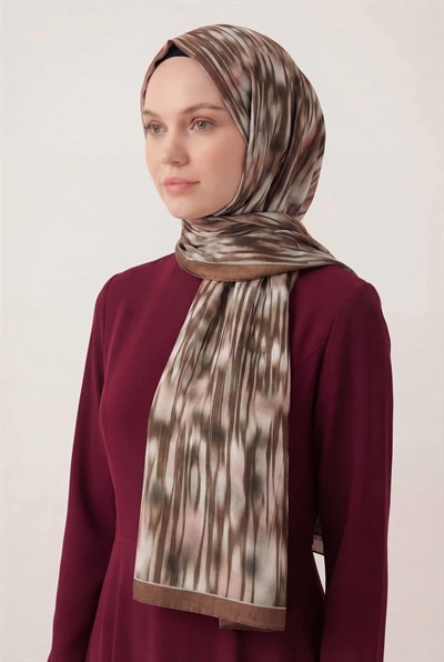 Su Yolu Desen Sütlü Kahve 75X195 Soft Şal