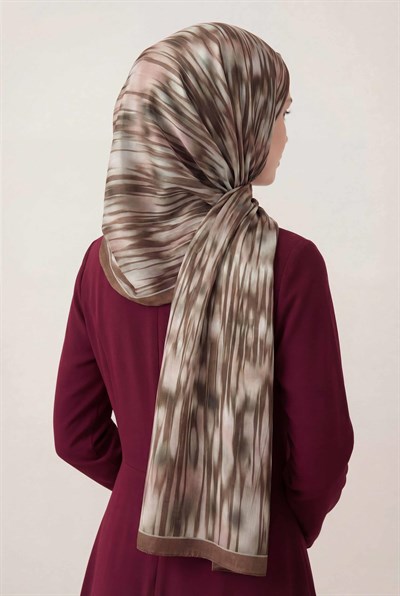 Su Yolu Desen Sütlü Kahve 75X195 Soft Şal