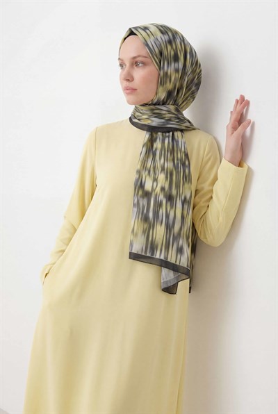 Su Yolu Desen Koyu Yeşil 75X195 Soft Şal