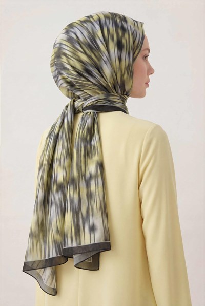 Su Yolu Desen Koyu Yeşil 75X195 Soft Şal