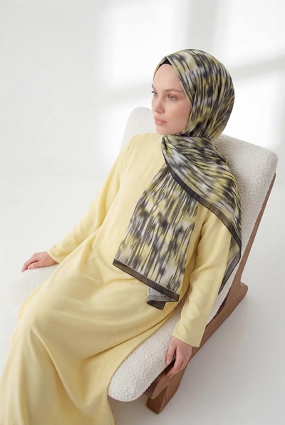 Su Yolu Desen Koyu Yeşil 75X195 Soft Şal