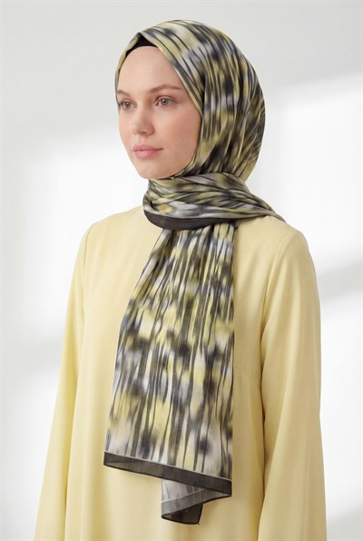 Su Yolu Desen Koyu Yeşil 75X195 Soft Şal