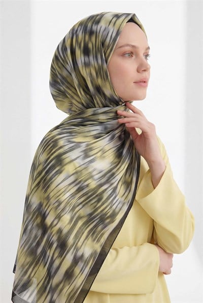 Su Yolu Desen Koyu Yeşil 75X195 Soft Şal