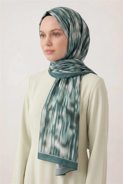 Su Yolu Desen Turkuaz 75X195 Soft Şal