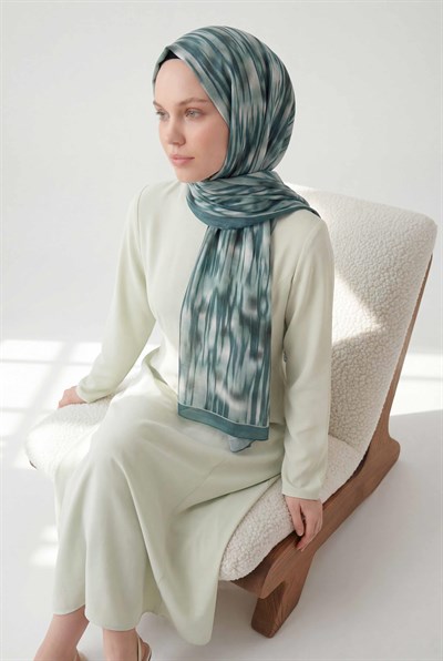 Su Yolu Desen Turkuaz 75X195 Soft Şal