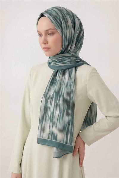 Su Yolu Desen Turkuaz 75X195 Soft Şal