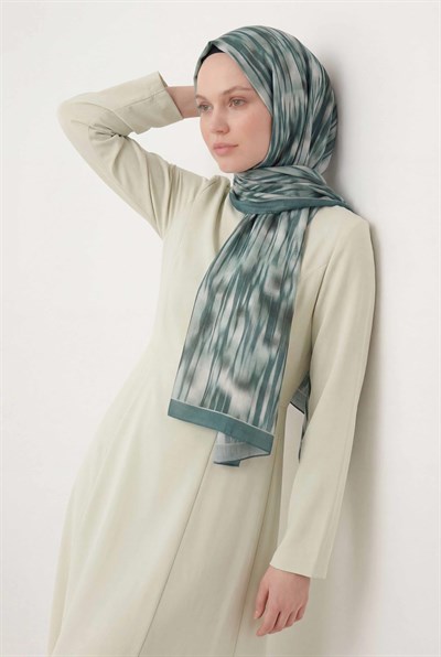 Su Yolu Desen Turkuaz 75X195 Soft Şal