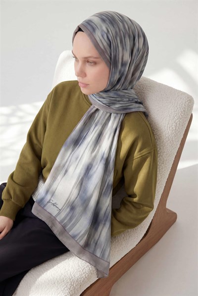 Su Yolu Desen Bebe Mavi 75X195 Soft Şal