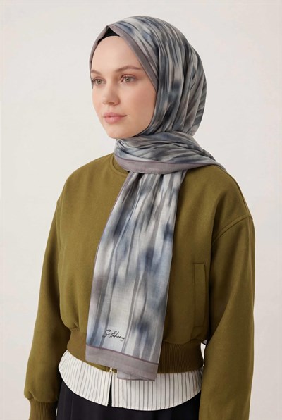 Su Yolu Desen Bebe Mavi 75X195 Soft Şal