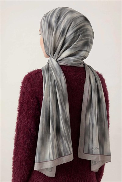 Su Yolu Desen Gri 75X195 Soft Şal