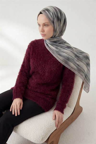 Su Yolu Desen Gri 75X195 Soft Şal