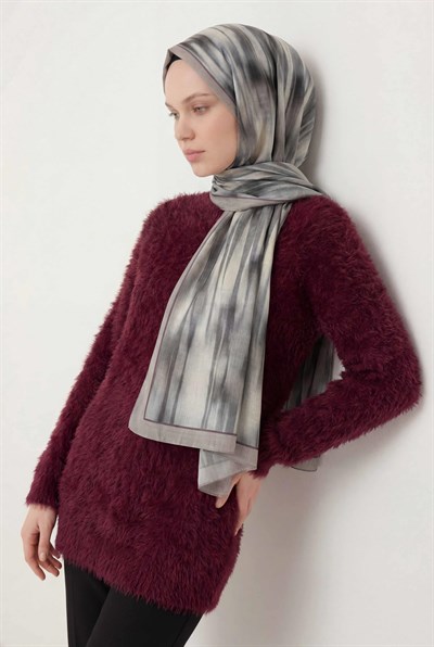 Su Yolu Desen Gri 75X195 Soft Şal