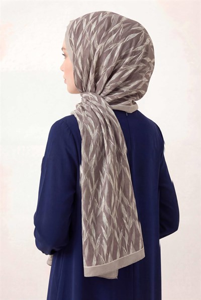 Yaprak Desen Kahverengi 75X195 Soft Şal