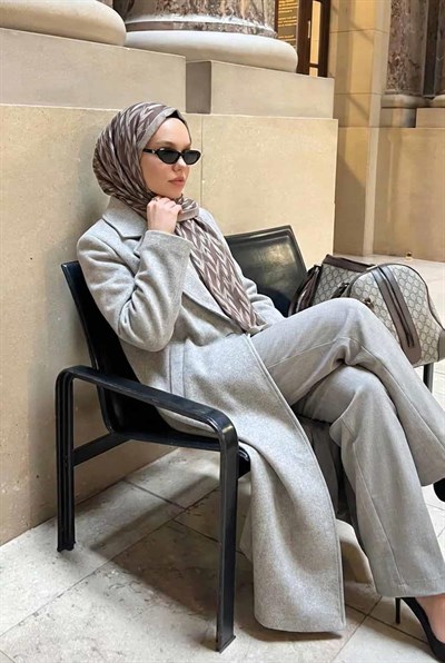 Yaprak Desen Kahverengi 75X195 Soft Şal