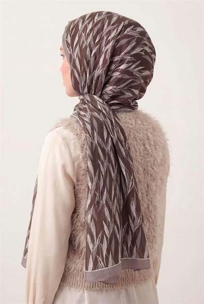 Yaprak Desen Soluk Lila 75X195 Soft Şal