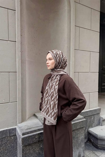 Yaprak Desen Soluk Lila 75X195 Soft Şal