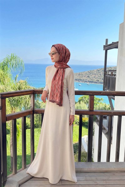 Yaprak Desen Pembe 75X195 Soft Şal