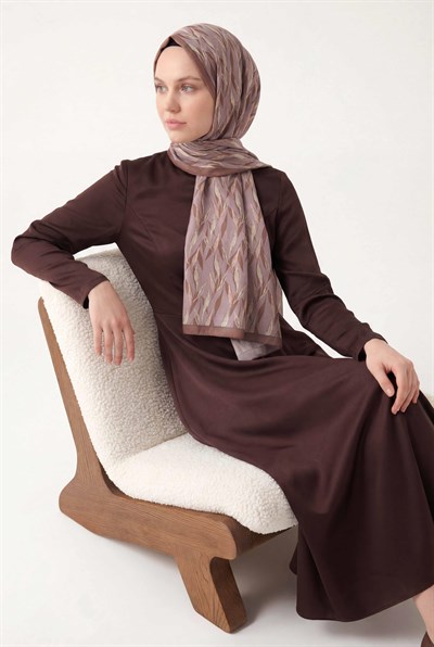 Yaprak Desen Soluk Lila 75X195 Soft Şal