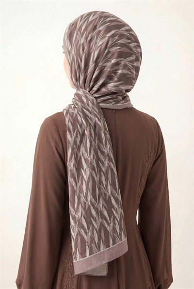 Yaprak Desen Mocha Mousse 75X195 Soft Şal