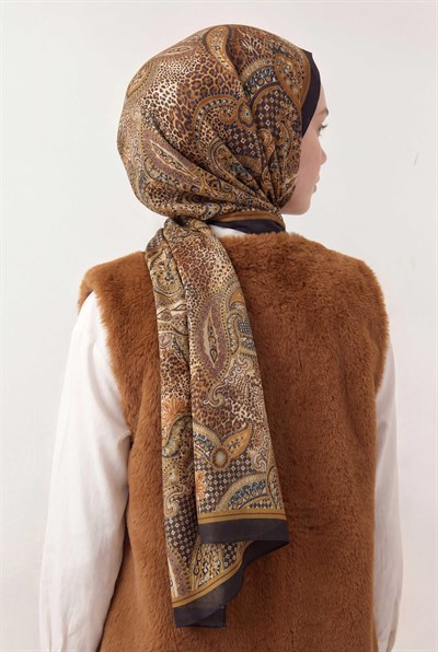 Etnik Desen Koyu Mor 75X195 Soft Şal