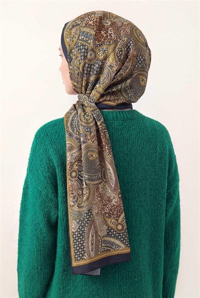 Etnik Desen Gece Mavisi 75X195 Soft Şal