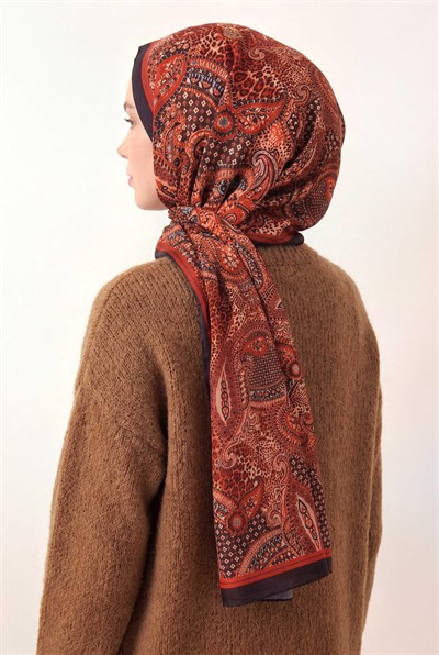 Etnik Desen Acı Kahve 75X195 Soft Şal