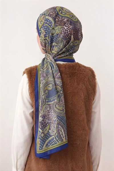 Etnik Desen Saks 75X195 Soft Şal