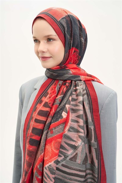 Urban Hours Art Kırmızı Mayda Şal 190x70