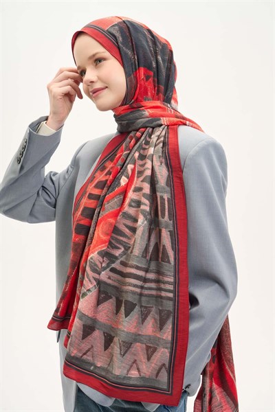 Urban Hours Art Kırmızı Mayda Şal 190x70