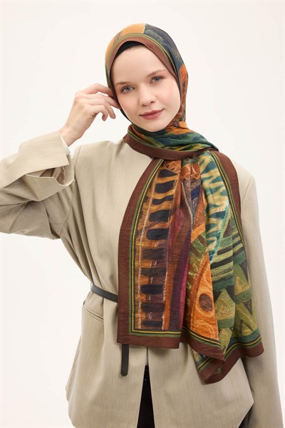 Urban Hours Art Kahverengi Mayda Şal 190x70