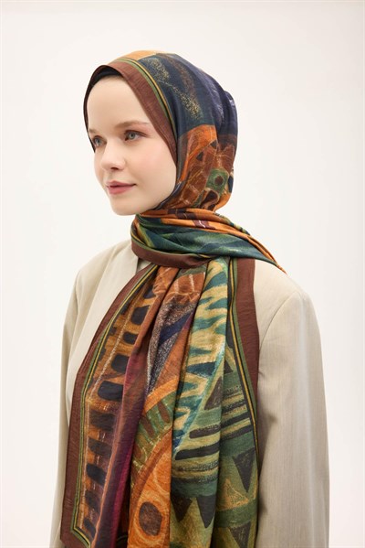 Urban Hours Art Kahverengi Mayda Şal 190x70