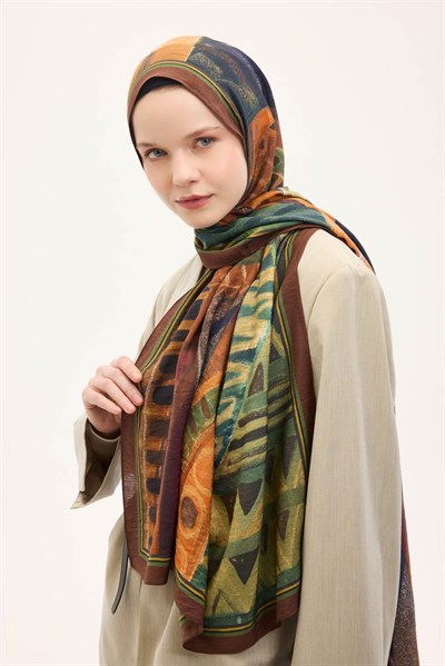 Urban Hours Art Kahverengi Mayda Şal 190x70