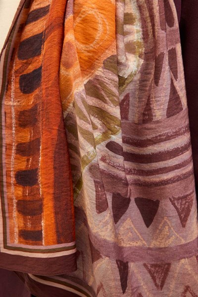 Urban Hours Art Mürdüm Mayda Şal 190x70