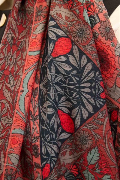 Urban Hours Floral Motif Desen Bordo Mayda Şal 190x70