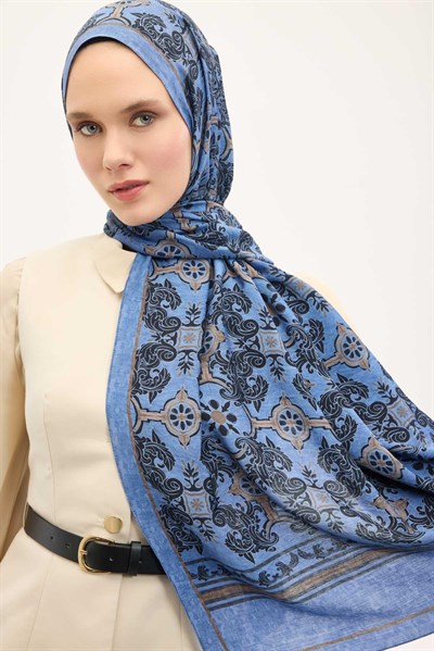 Urban Hours Luvia Gök Mavi Mayda Şal 190x70