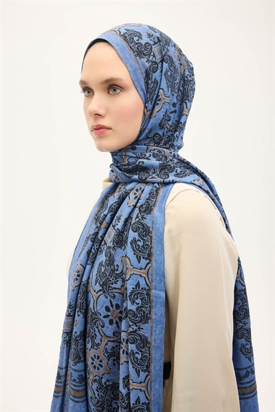 Urban Hours Luvia Gök Mavi Mayda Şal 190x70