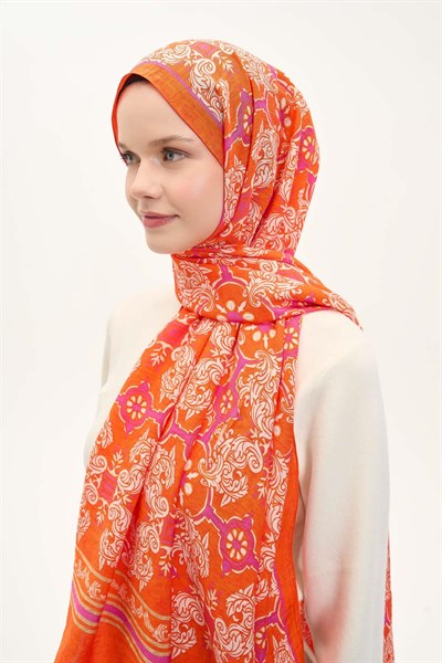 Urban Hours Luvia Koyu Turuncu Mayda Şal 190x70