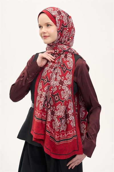 Urban Hours Luvia Koyu Kırmızı Mayda Şal 190x70