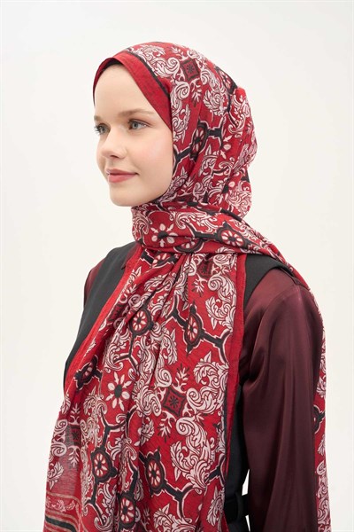Urban Hours Luvia Koyu Kırmızı Mayda Şal 190x70
