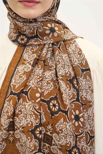 Urban Hours Luvia Koyu Tarçın Mayda Şal 190x70