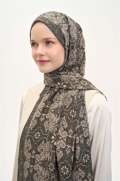 Urban Hours Luvia Koyu Asker Yeşili Mayda Şal 190x70