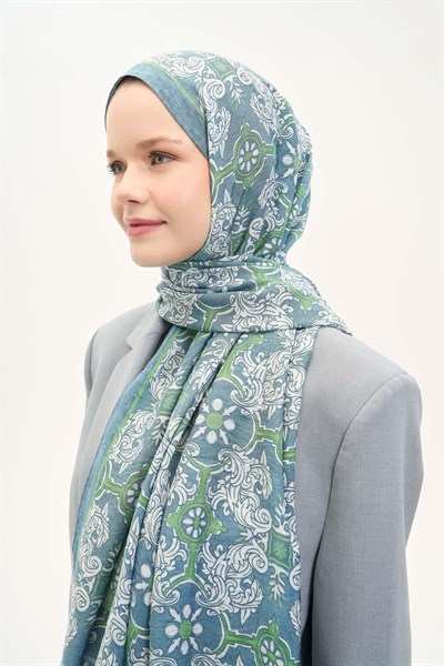 Urban Hours Luvia Pastel Mavi Mayda Şal 190x70