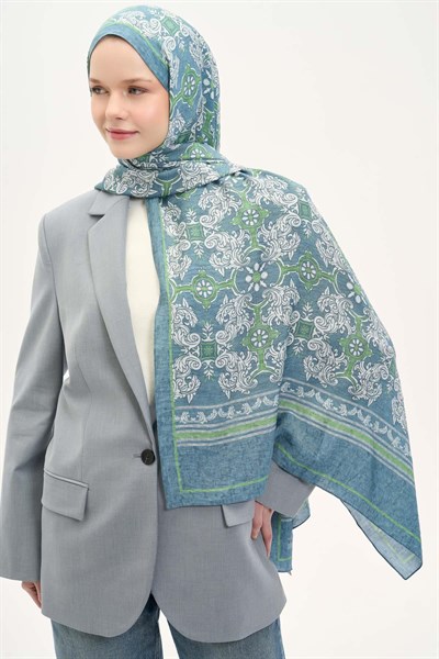 Urban Hours Luvia Pastel Mavi Mayda Şal 190x70