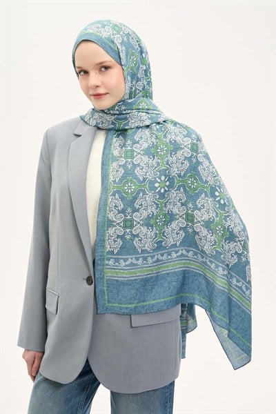 Urban Hours Luvia Pastel Mavi Mayda Şal 190x70