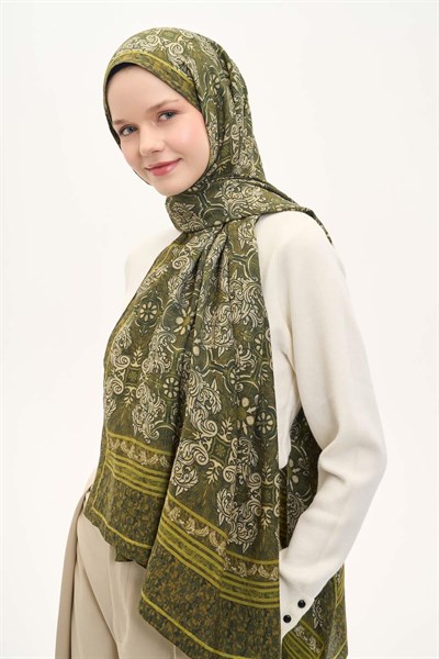 Urban Hours Luvia Asker Yeşili Mayda Şal 190x70