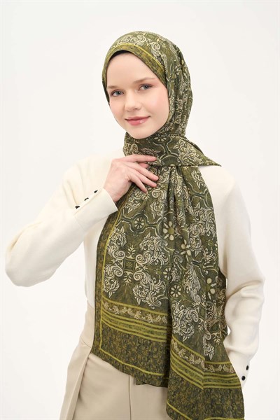 Urban Hours Luvia Asker Yeşili Mayda Şal 190x70