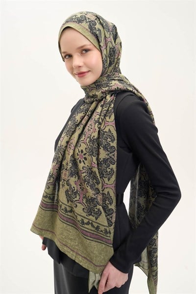 Urban Hours Luvia Yağ Yeşili Mayda Şal 190x70