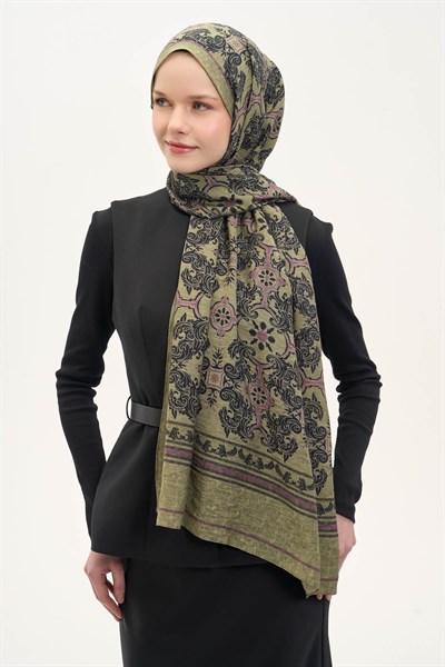 Urban Hours Luvia Yağ Yeşili Mayda Şal 190x70