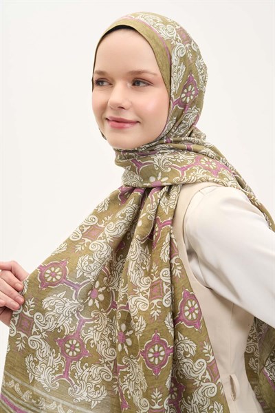 Urban Hours Luvia Olive Mayda Şal 190x70